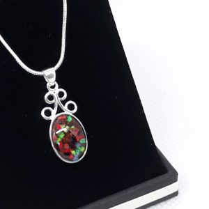 Sterling Silver Pendant with Black Opal Stone