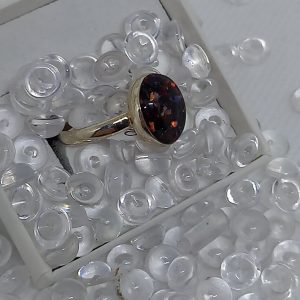 Sterling Silver ring With 10x8mm Fire Opal Triplet